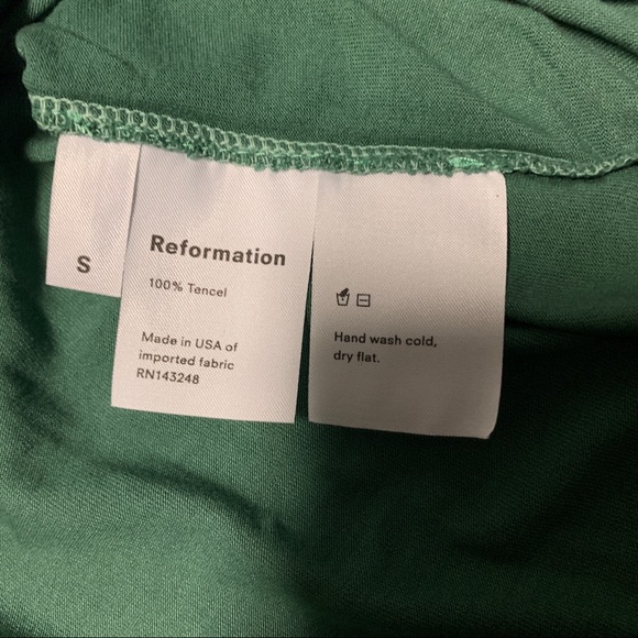 NWT Reformation Green Je M’en Fous Alex Slim Tee - Picture 8 of 11